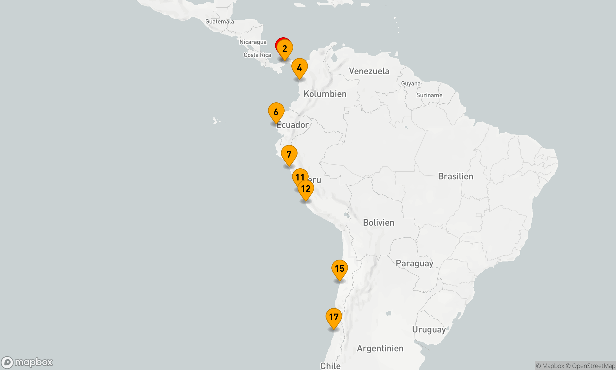Route 16 Nächte - Expedition Südamerika mit Panamakanal – Geheimnisvolles Äquator-Abenteuer (INS2517) Route 16 Nächte - Expedition Südamerika mit Panamakanal – Geheimnisvolles Äquator-Abenteuer (INS2517)
