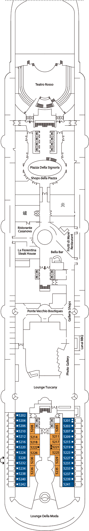 Costa Firenze - Deck Nr. 5 (Deck 5)