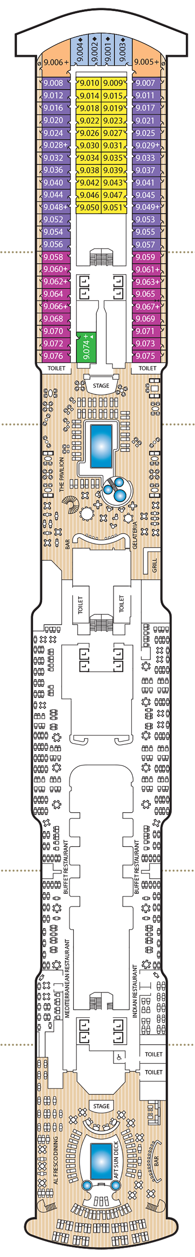Queen Anne - Decksplan Deck 9