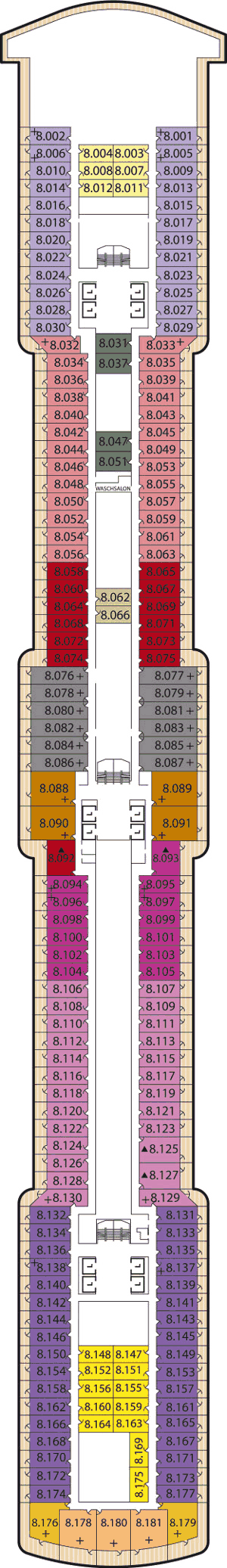 Queen Elizabeth - Decksplan Deck 8