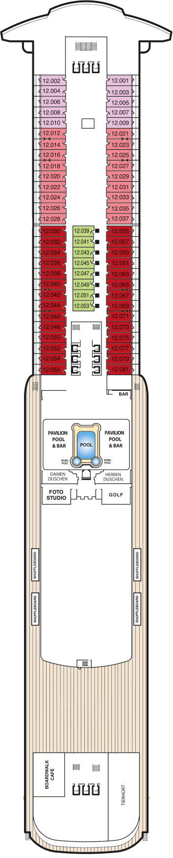 Queen Mary 2 - Decksplan Deck 12