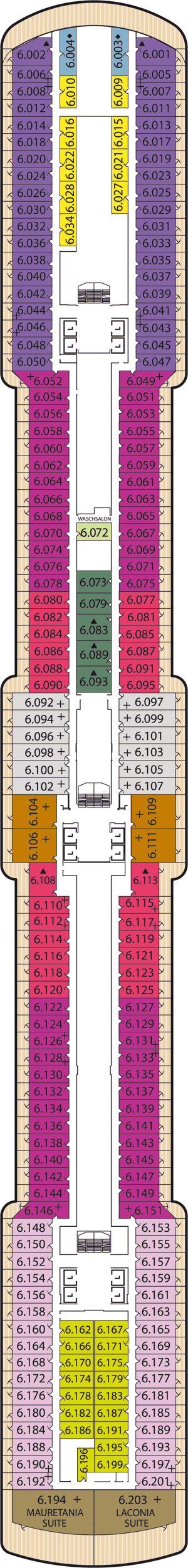 Queen Victoria - Decksplan Deck 6