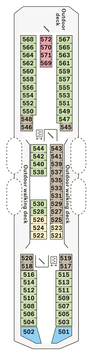 MS Kong Harald - Decksplan Deck 5