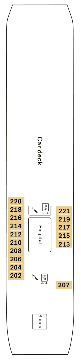 MS Nordkapp - Decksplan Deck 2