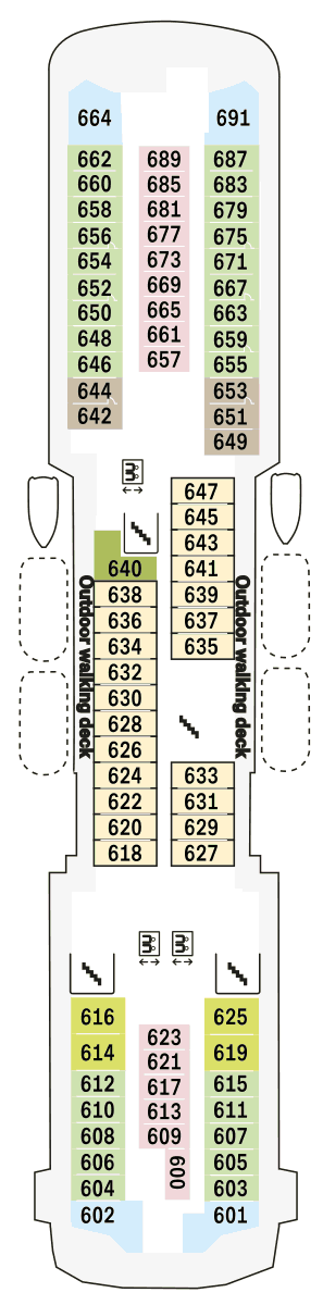 MS Trollfjord - Decksplan Deck 6