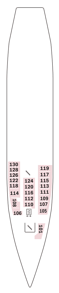 MS Vesteralen - Decksplan Deck 1
