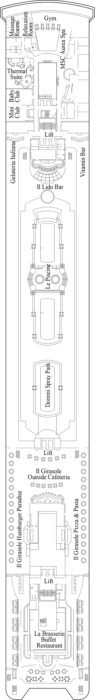 MSC Armonia - Decksplan Deck 11