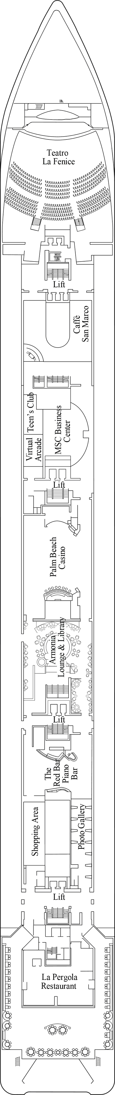 MSC Armonia - Decksplan Deck 6