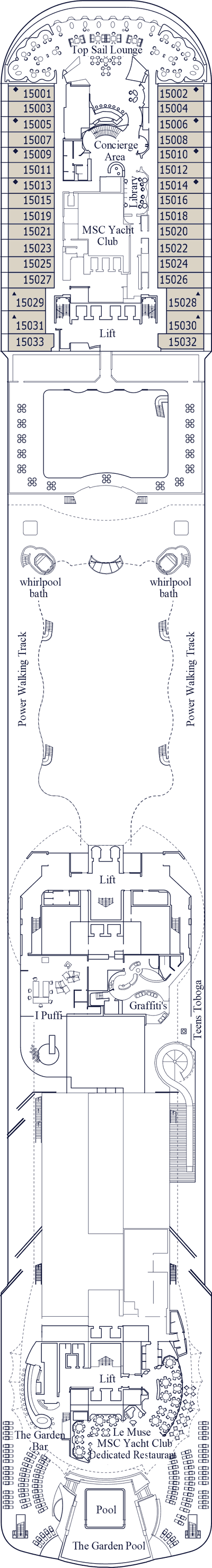 MSC Divina - Decksplan Deck 15
