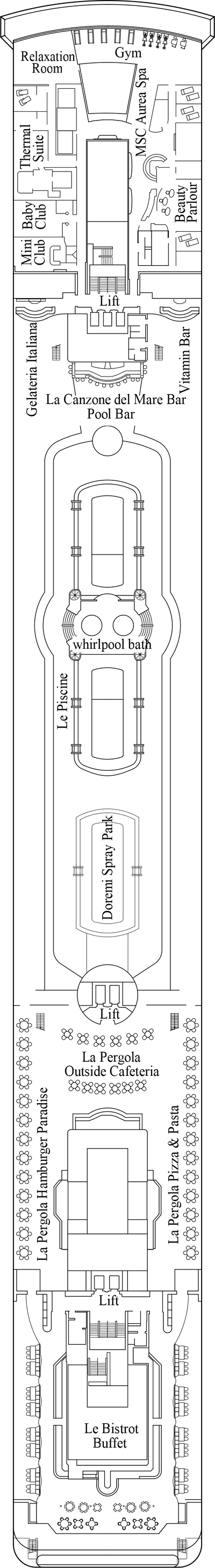 MSC Lirica - Decksplan Deck 11