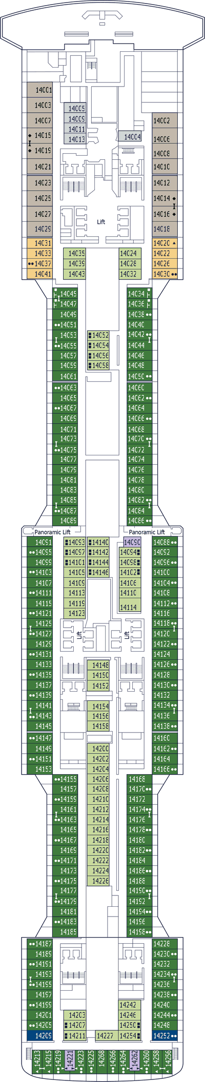 MSC Meraviglia - Decksplan Deck 14