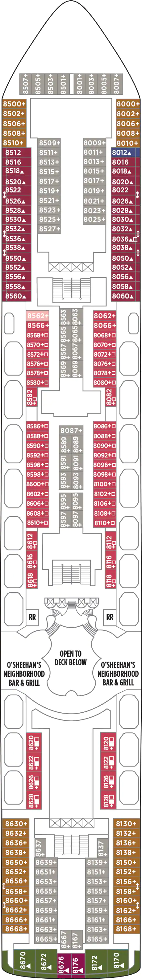 Norwegian Dawn - Deck Nr. 8 (Deck 08)