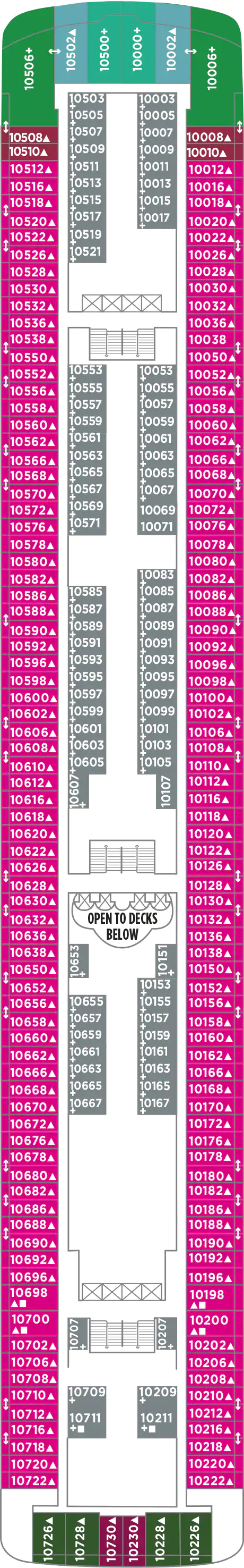 Norwegian Dawn - Deck Nr. 10 (Deck 10)