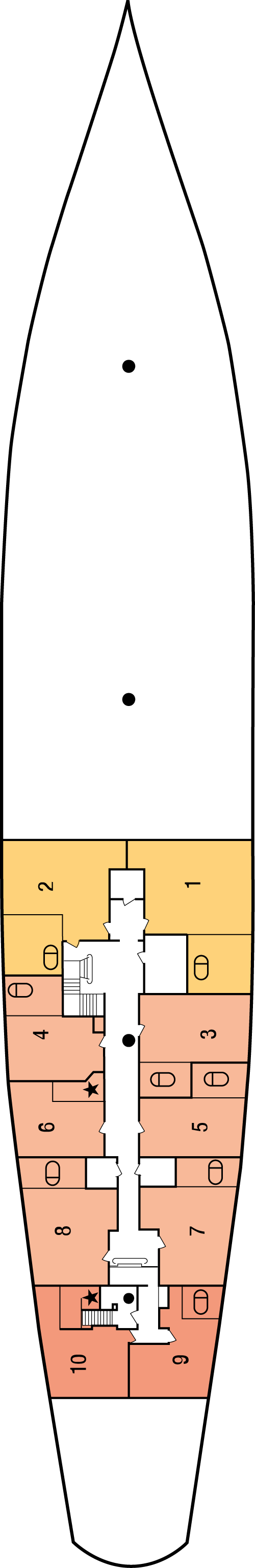 Deckplan des Sea Cloud Decks 1