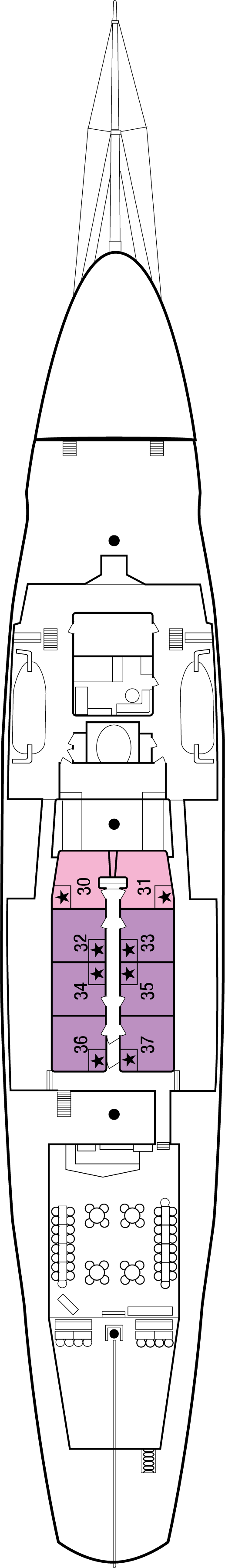 Deckplan des Sea Cloud Decks 3