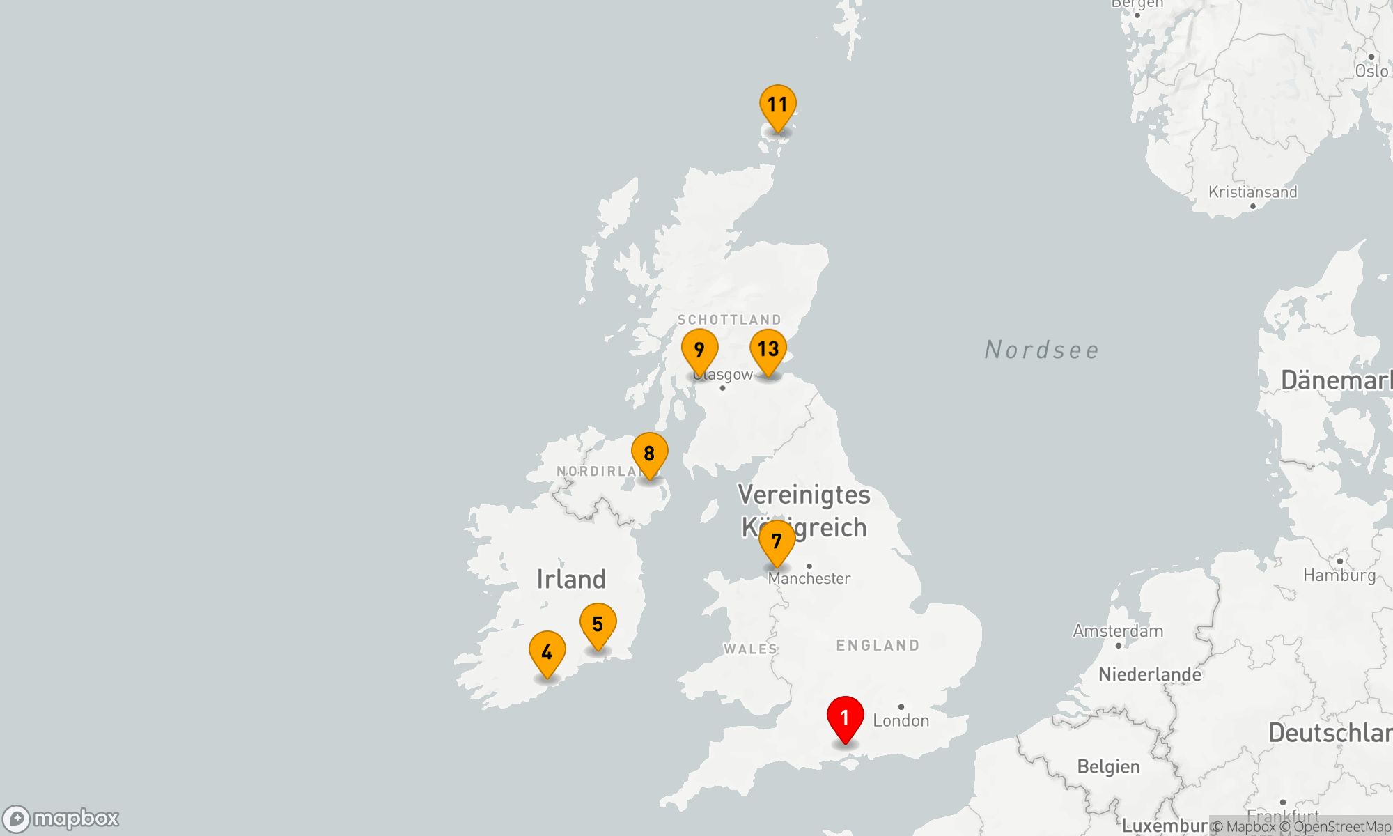 Route 16 Nächte - BRITISCHE INSELN