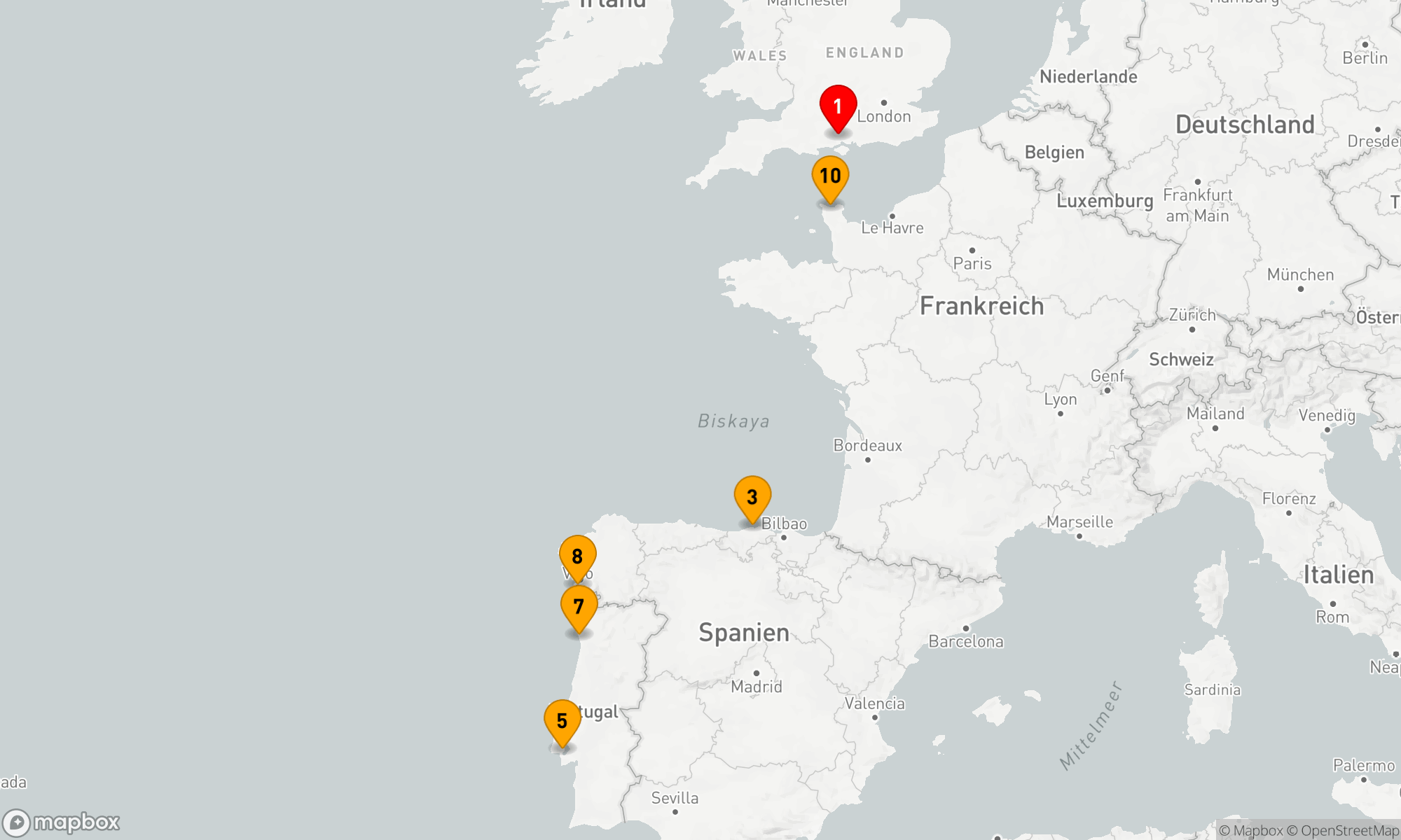 Route 10 Nächte - SPANIEN FRANKREICH UND PORTUGAL
