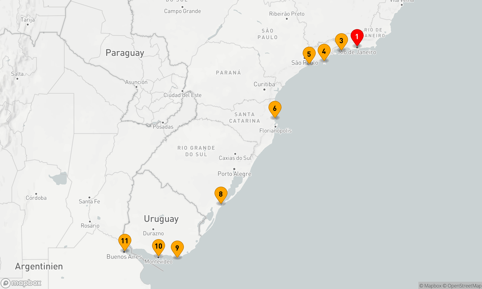 Route 11 Nächte - SÜDAMERIKANISCHE PRACHT