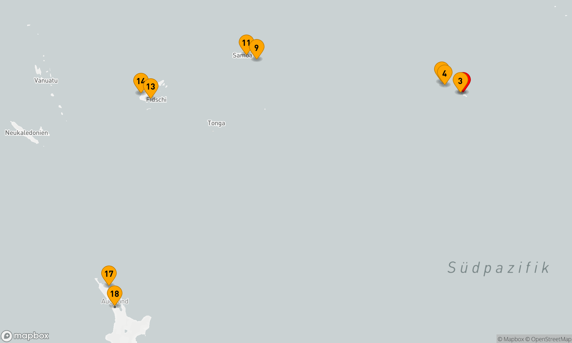 Route 17 Nächte - SÜDPAZIFIKÜBERNACHTUNGEN