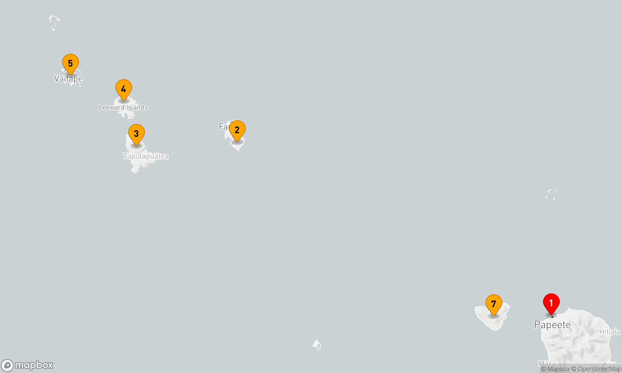 Route 7 Nächte - Perlen der Gesellschaftsinseln