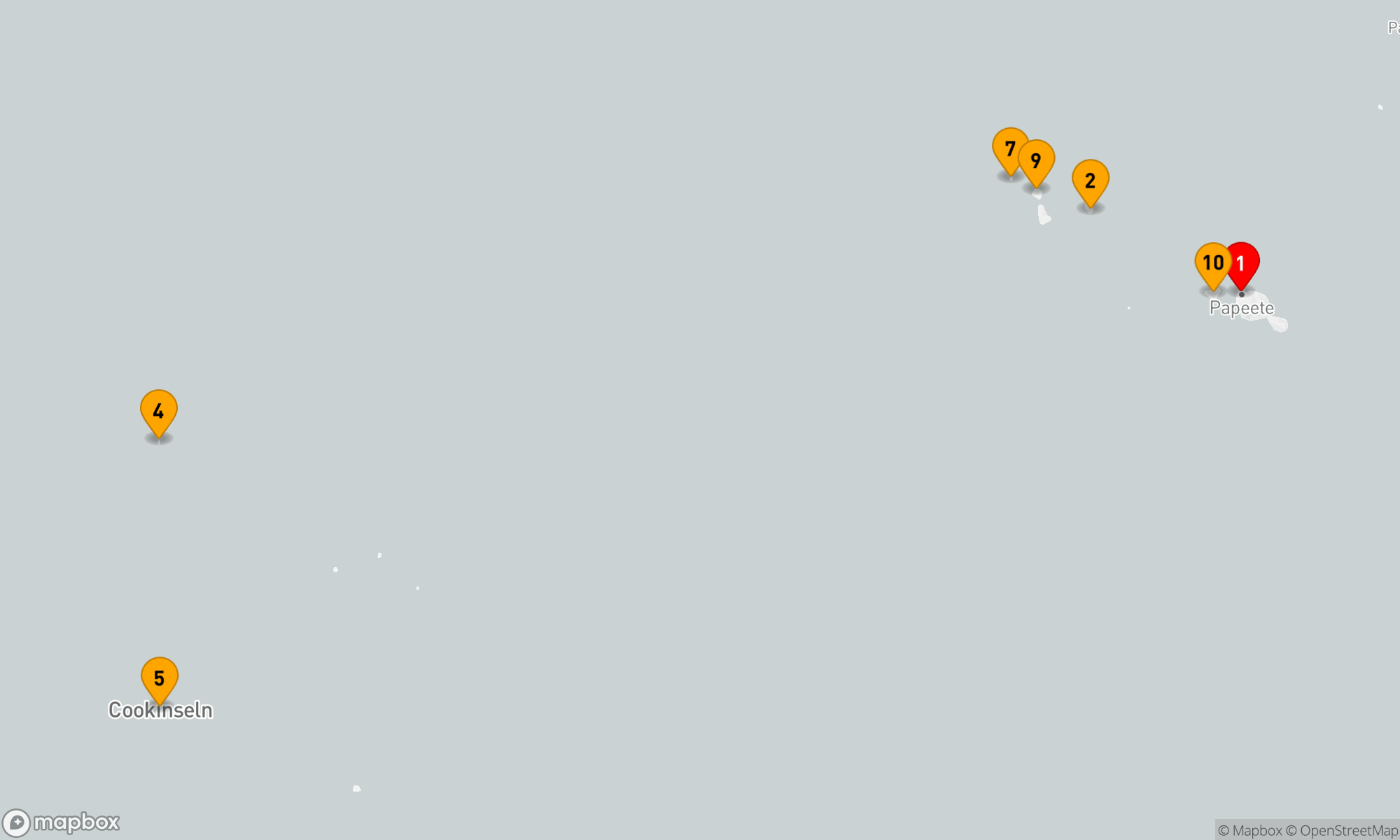 Route 11 Nächte - Cook- und Gesellschaftsinseln