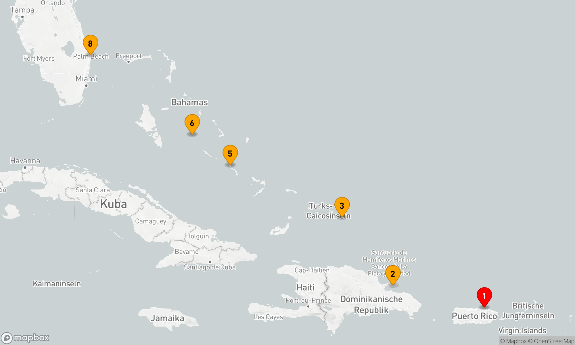 Route 7 Nächte - Karibischer Yachttraum von San Juan nach Palm Beach