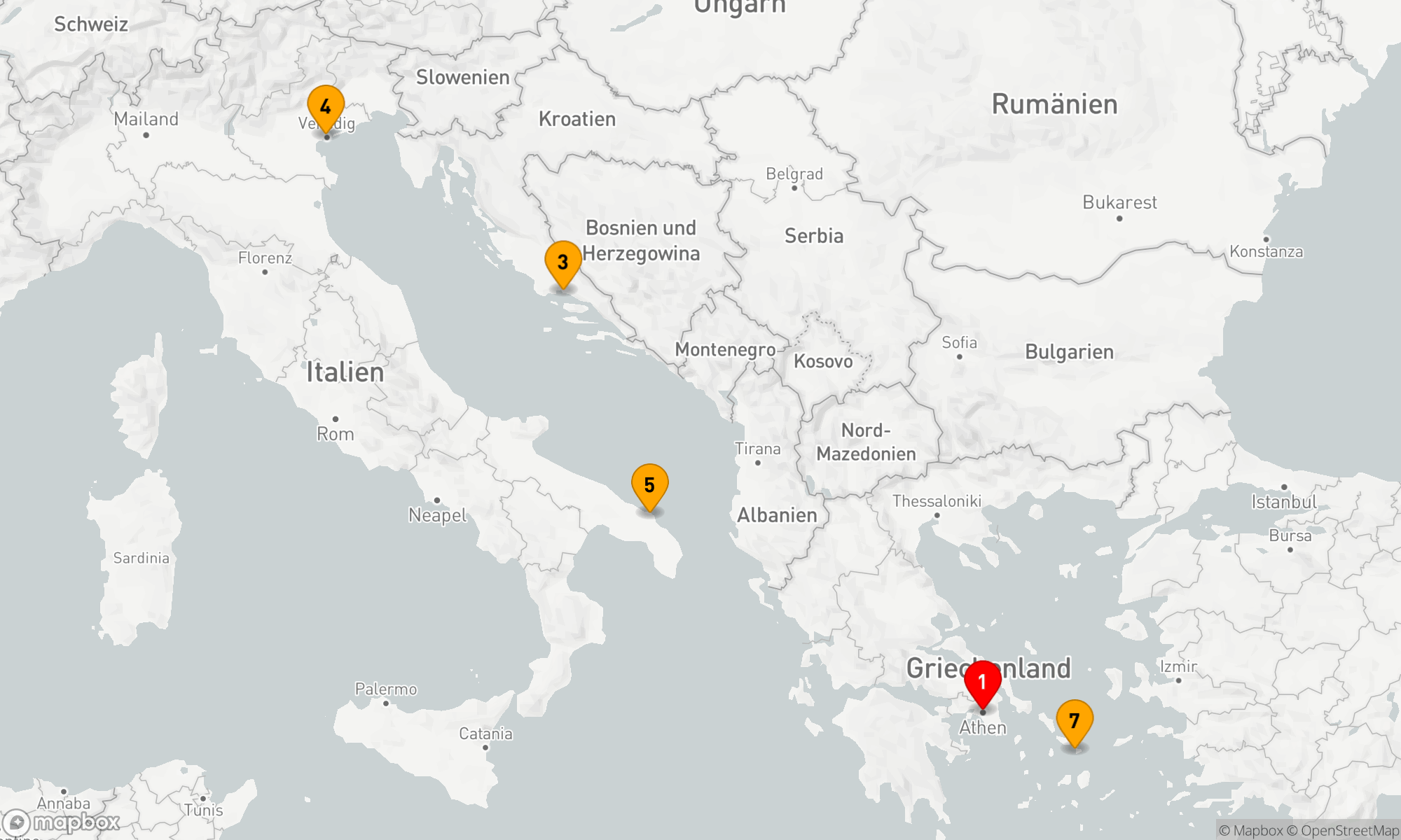 Route 7 Nächte - Mittelmeerzauber ab Athen