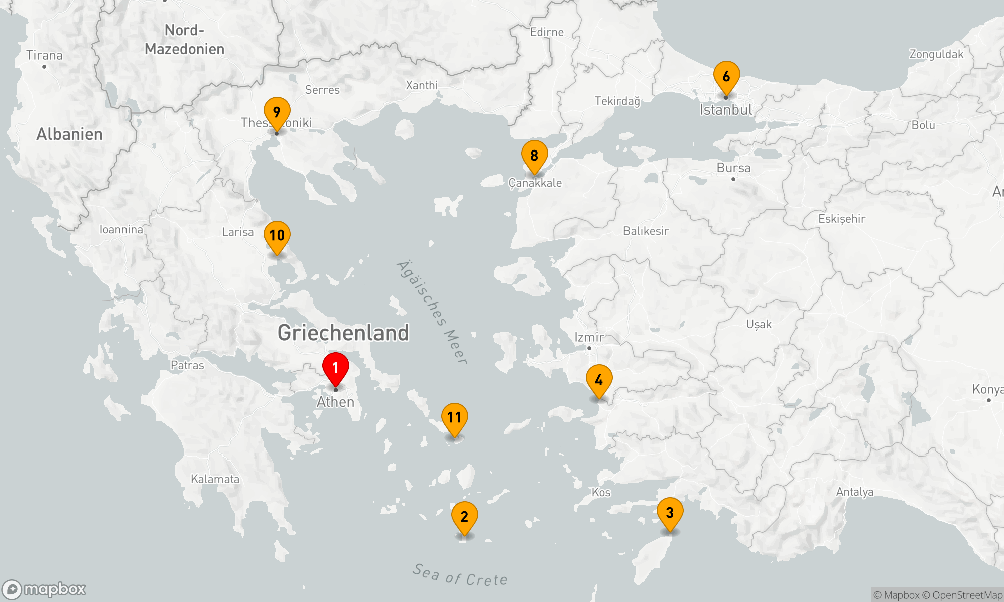 Route 11 Nächte - Griechische Inseln und Türkische Schätze – Eine faszinierende Entdeckungsreise