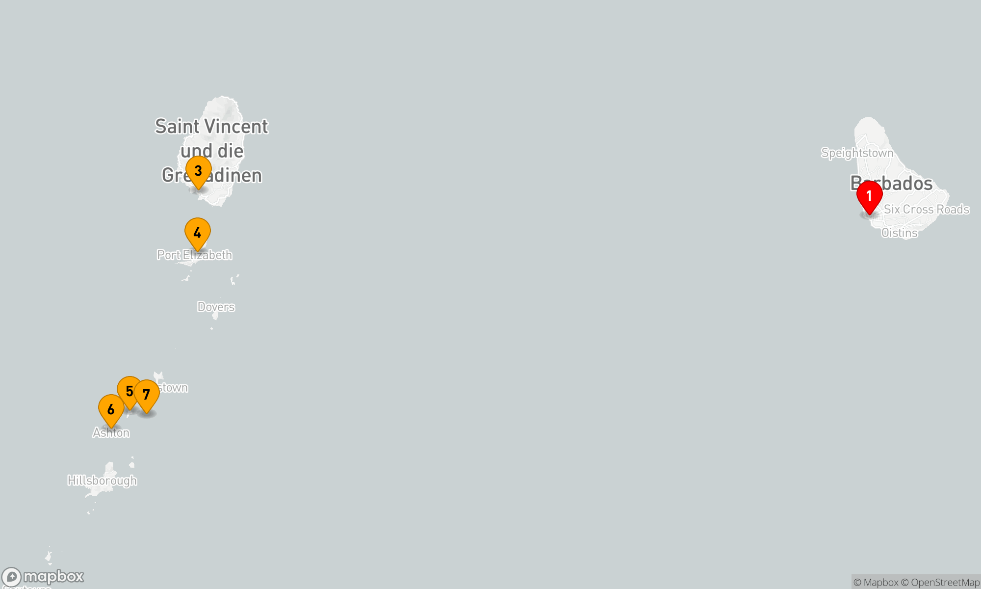 Route 7 Nächte - Grenadinen & Windwards Segeln