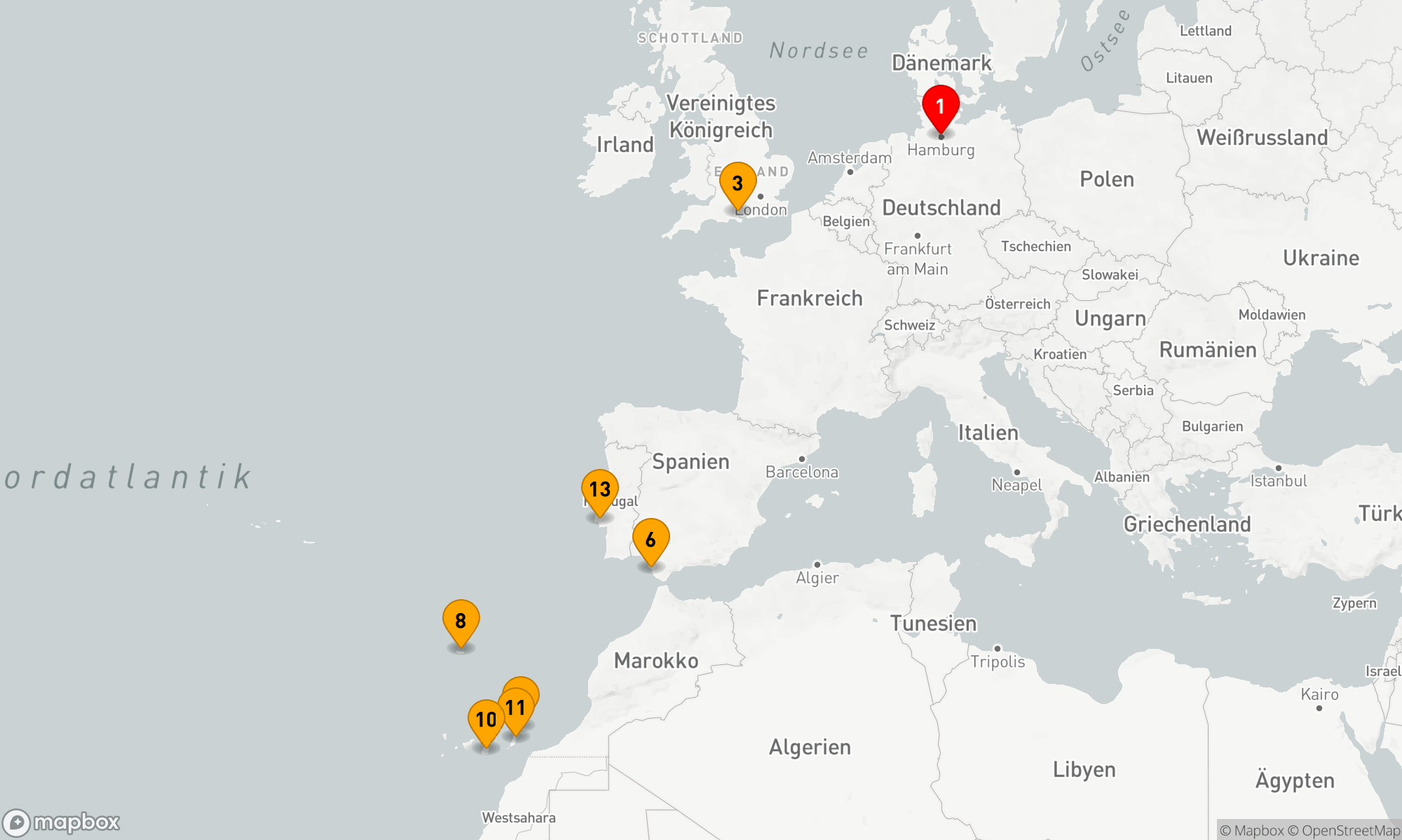 Route 18 Nächte - Weihnachts- und Neujahrsreise Kanarische Inseln ab/bis Hamburg (H532C)