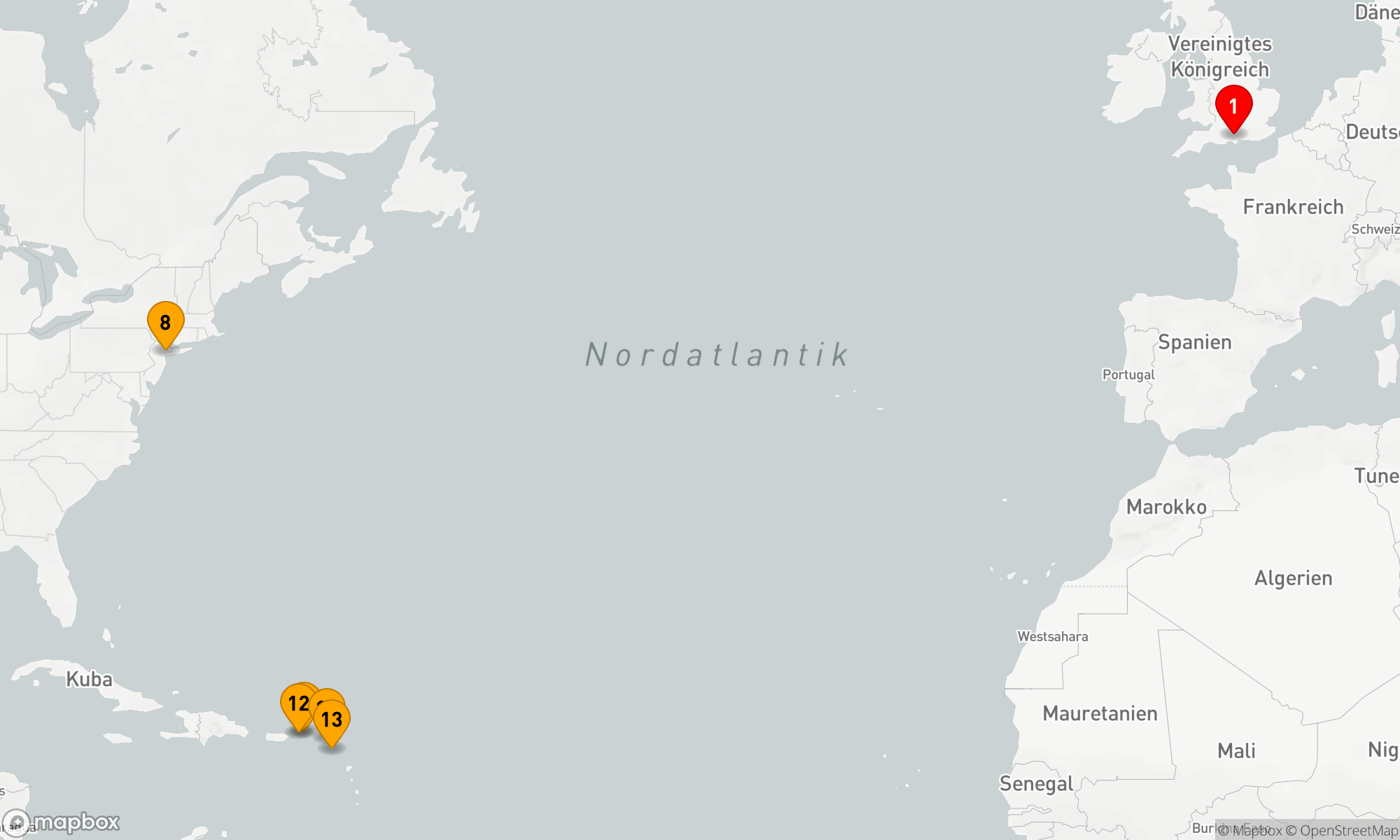 Route 27 Nächte - Weihnachts- und Neujahrsreise Transatlantik - Karibik (M539B)