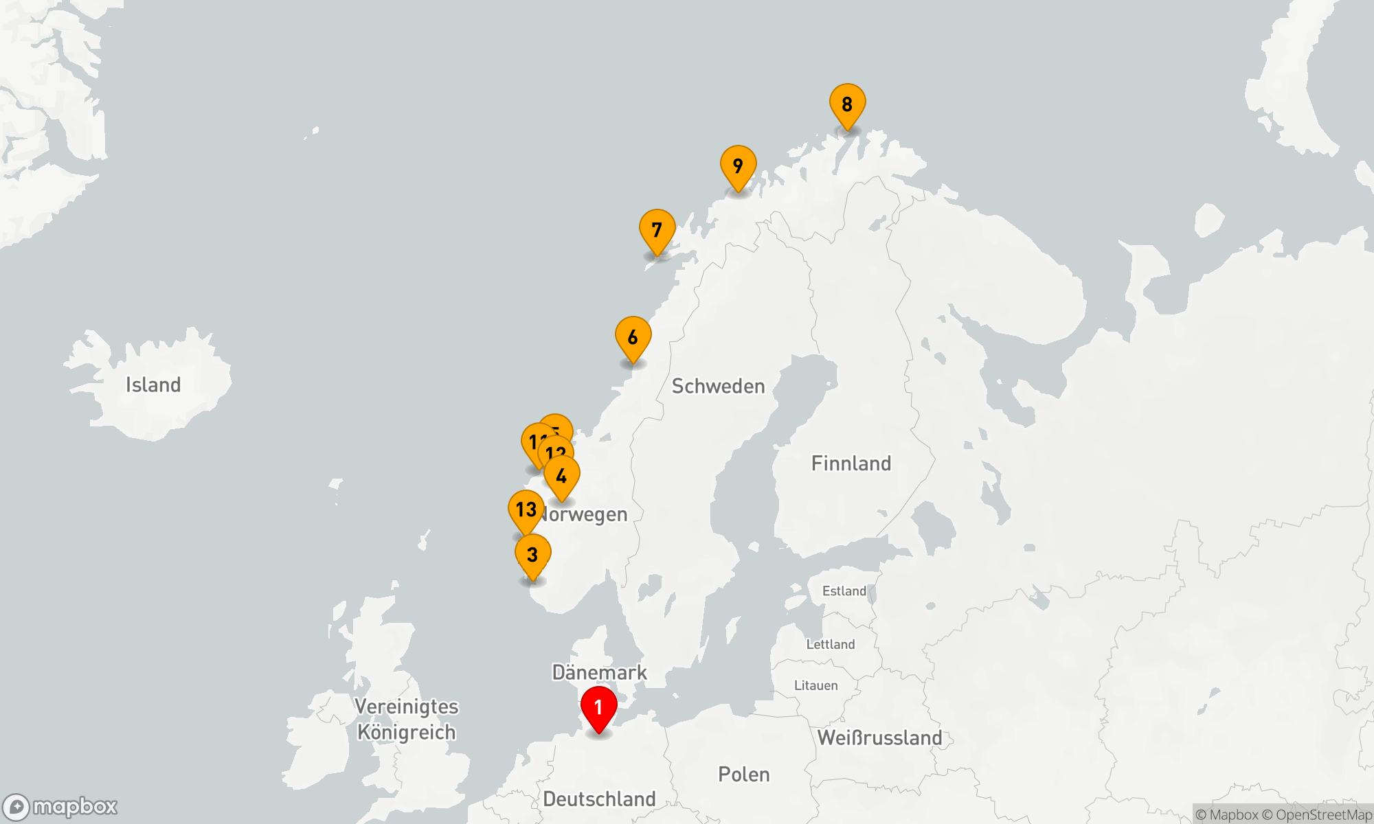 Route 14 Nächte - Norwegens einzigartige Fjordwelt und das Nordkap (EUX2613)