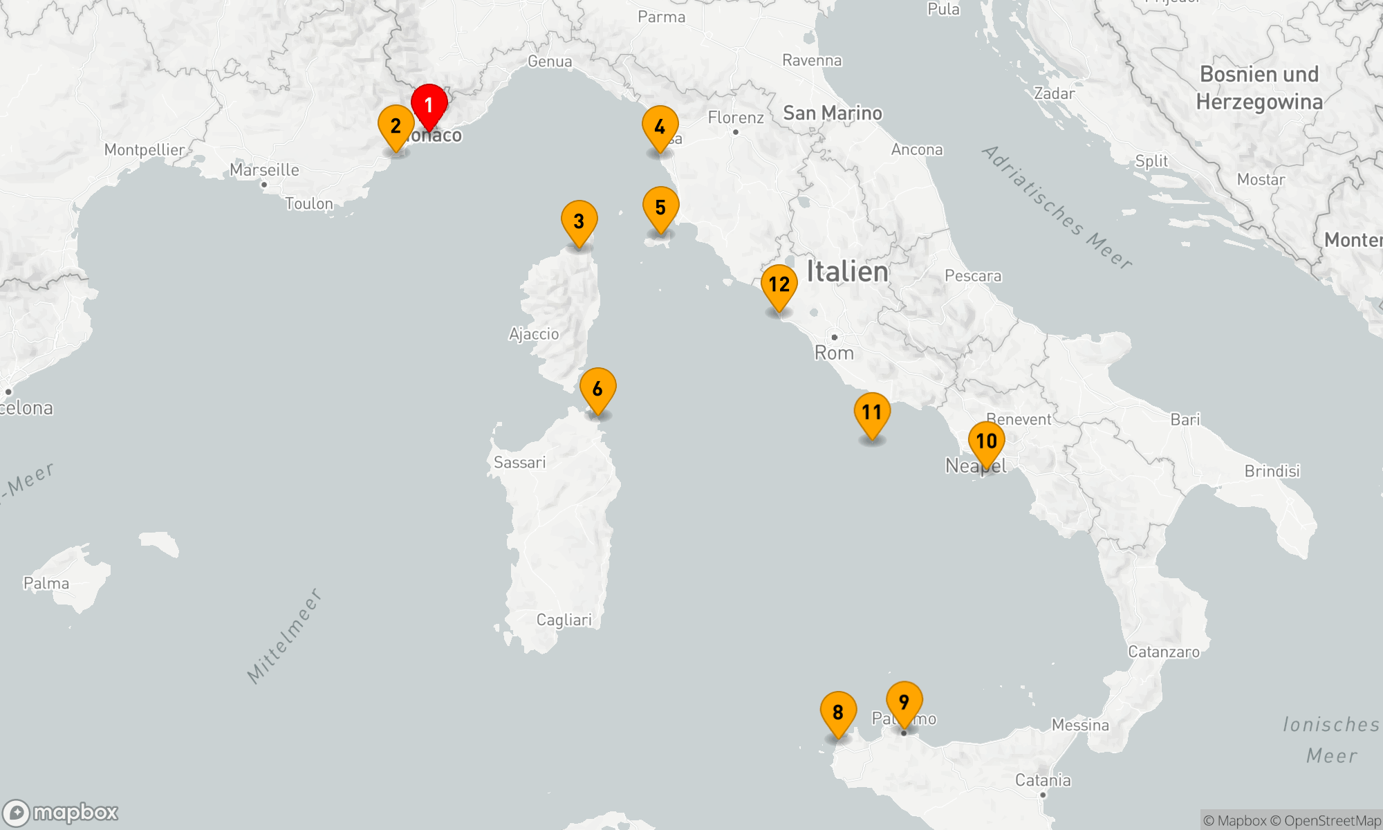Route 11 Nächte - Vom glamourösen Fürstentum nach Bella Italia (EUX2618)