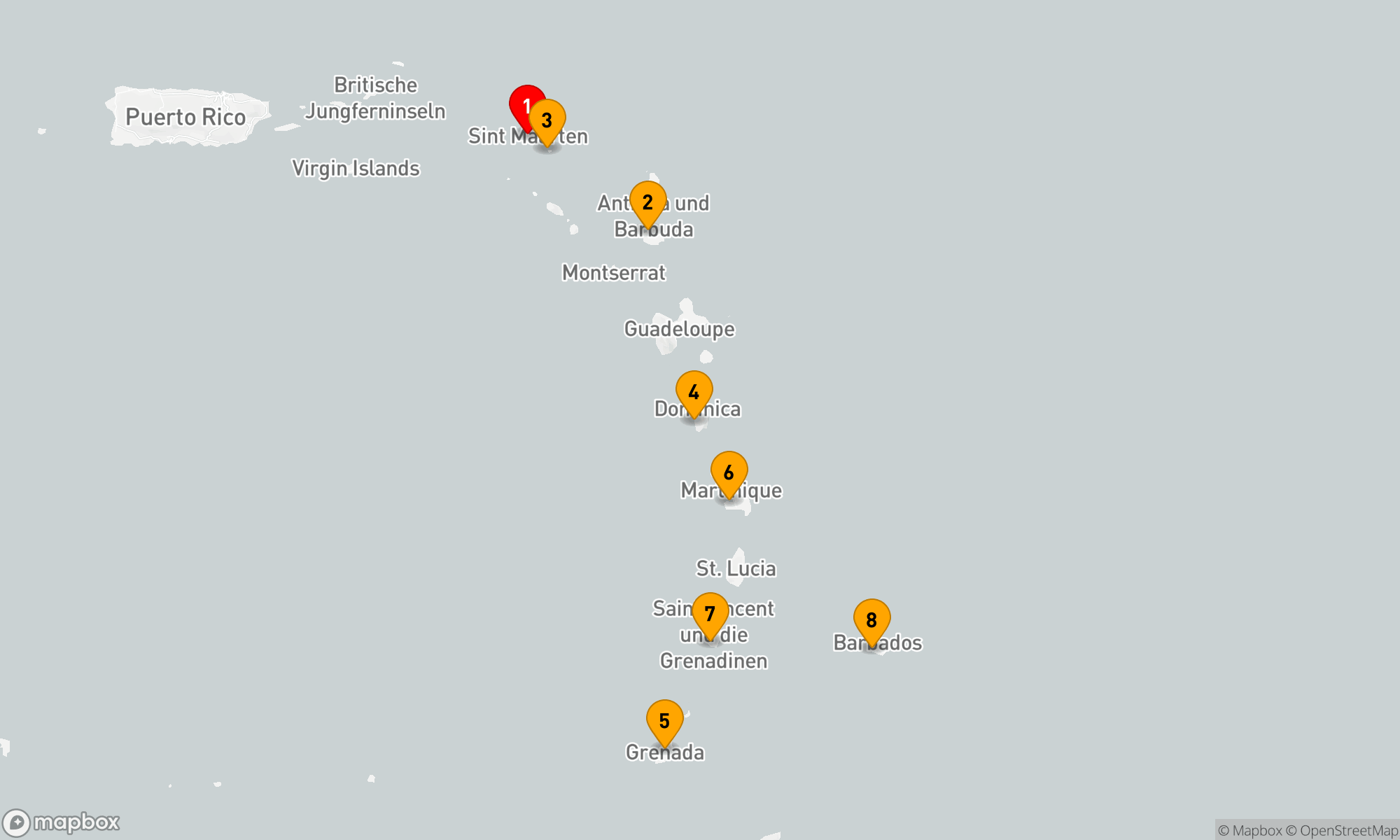 Route 7 Nächte - Inselhopping in der Karibik