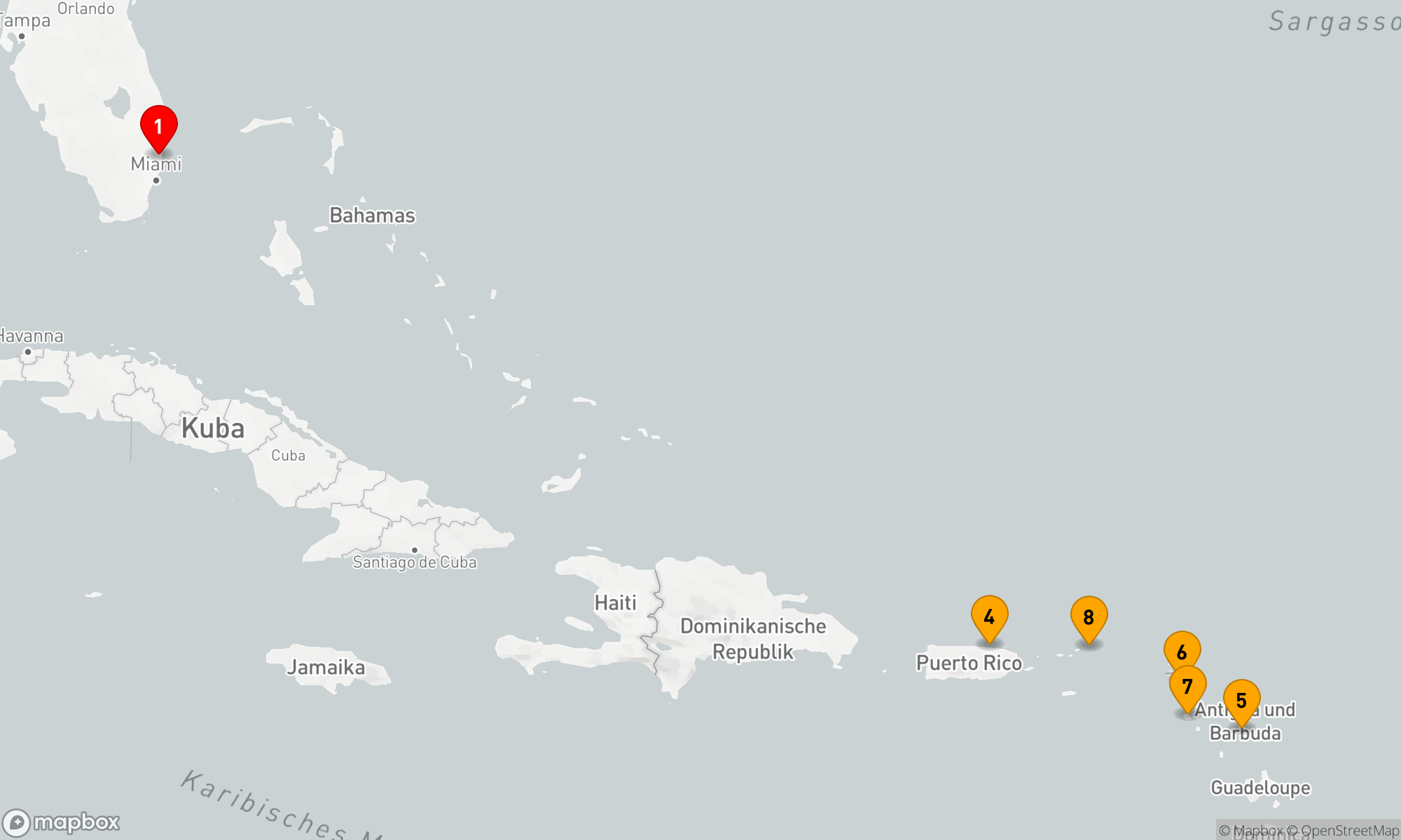 Route 10 Nächte - Karibische Inselträume ab Fort Lauderdale