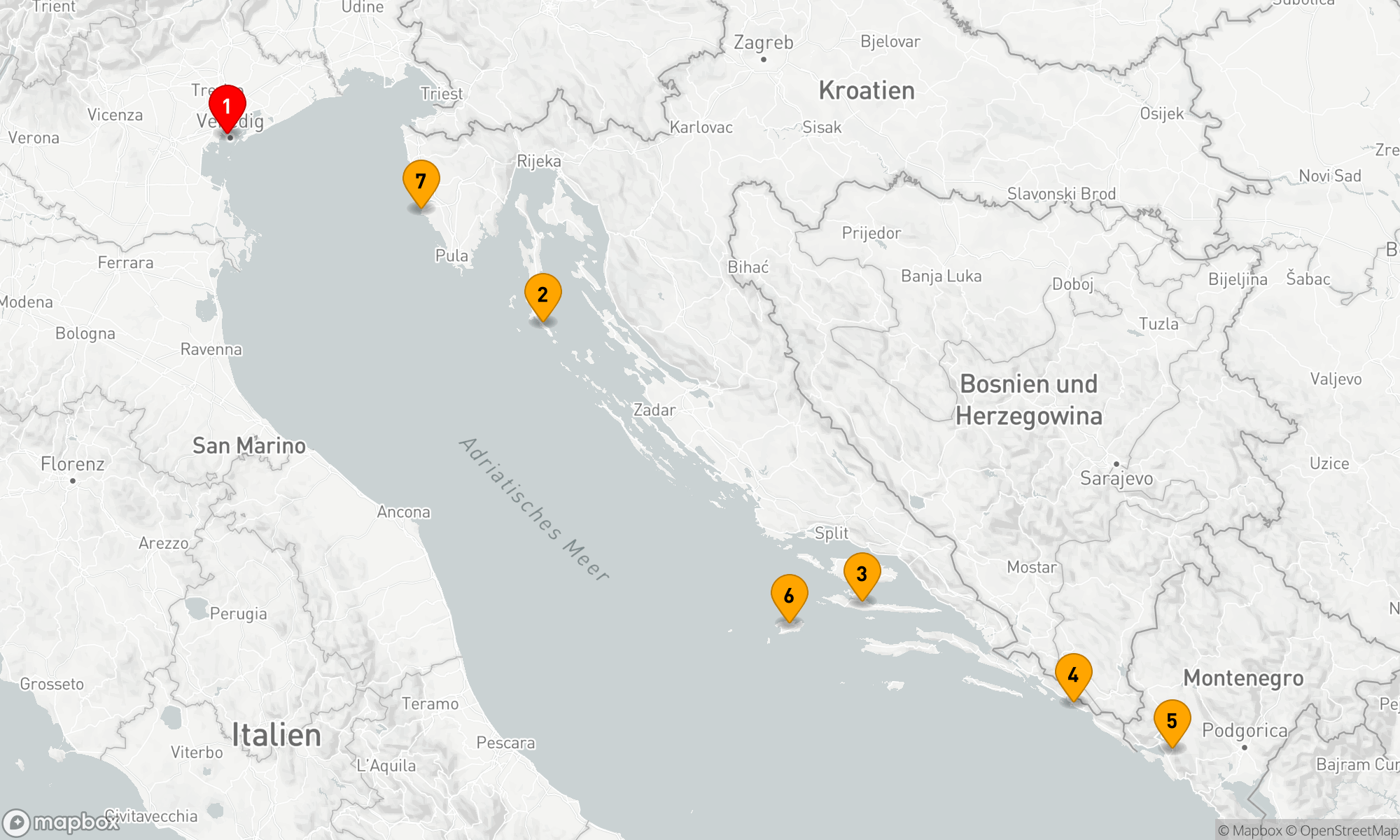 Route 7 Nächte - Kroatien und Montenegro