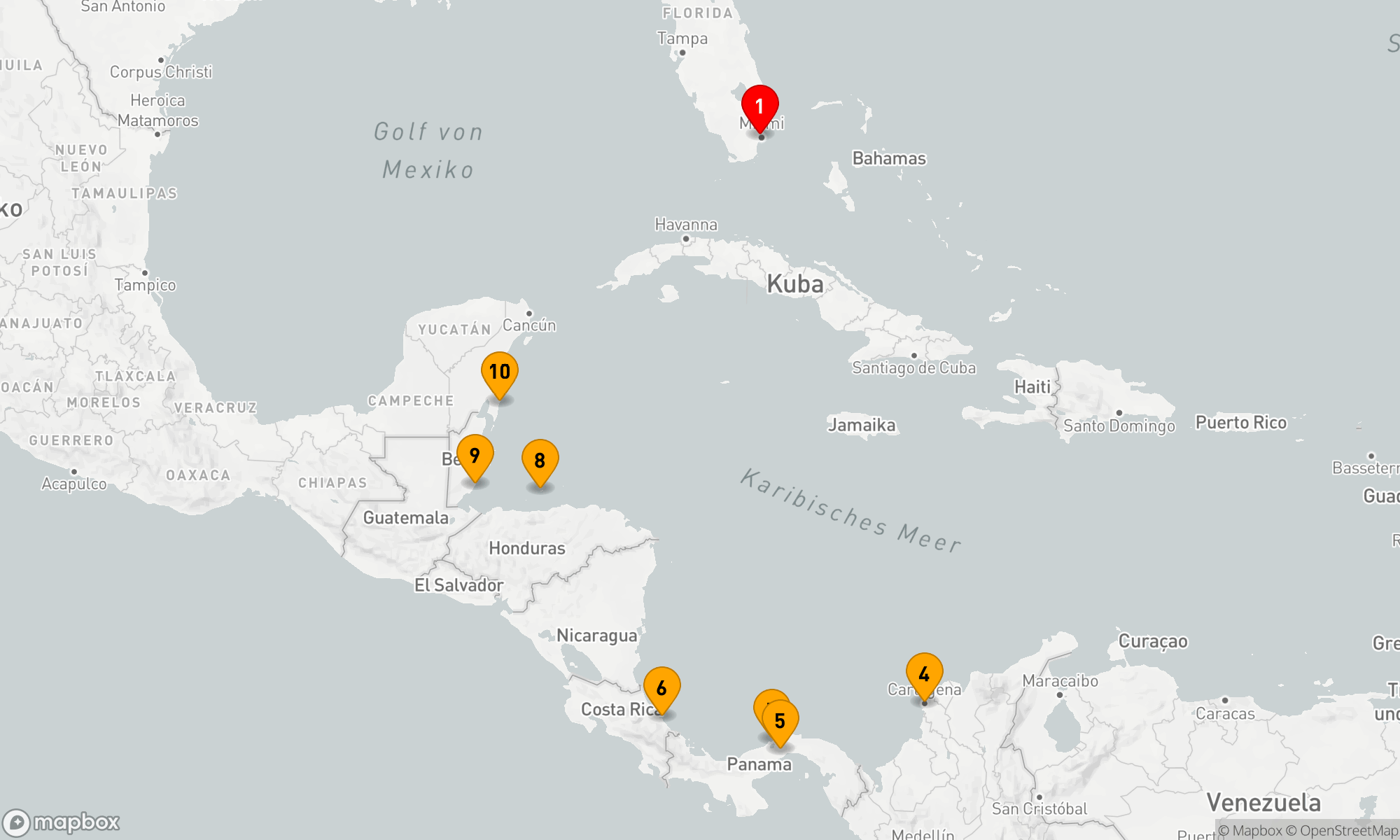 Route 11 Nächte - Karibische Abenteuer und Kanalwunder