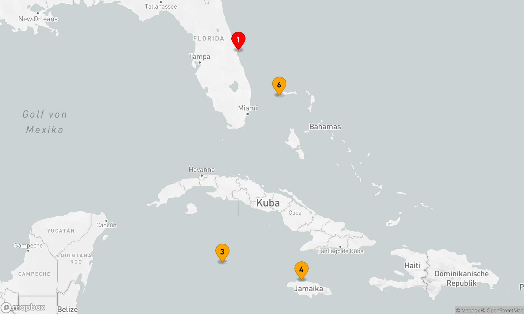 Route 6 Nächte - KREUZFAHRT IN DER WESTLICHEN KARIBIK