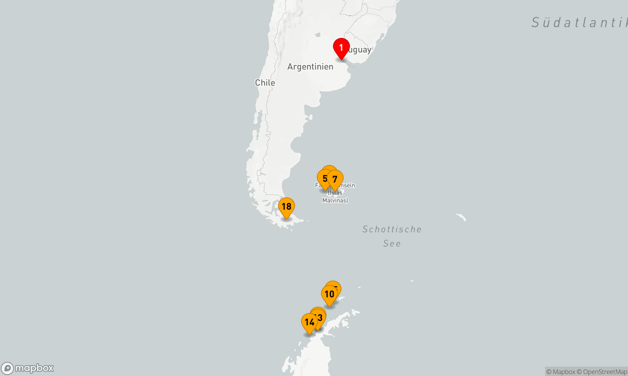 Route 17 Nächte - Antarktis- und Falklandexpedition - Südwärts