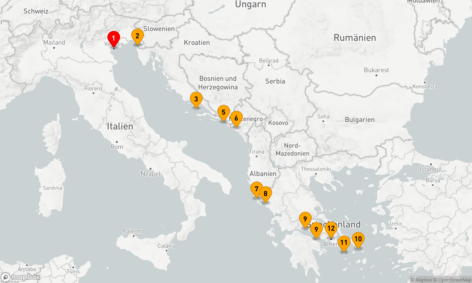 Route 11 Nächte - Mediterrane Entdeckungsreise
