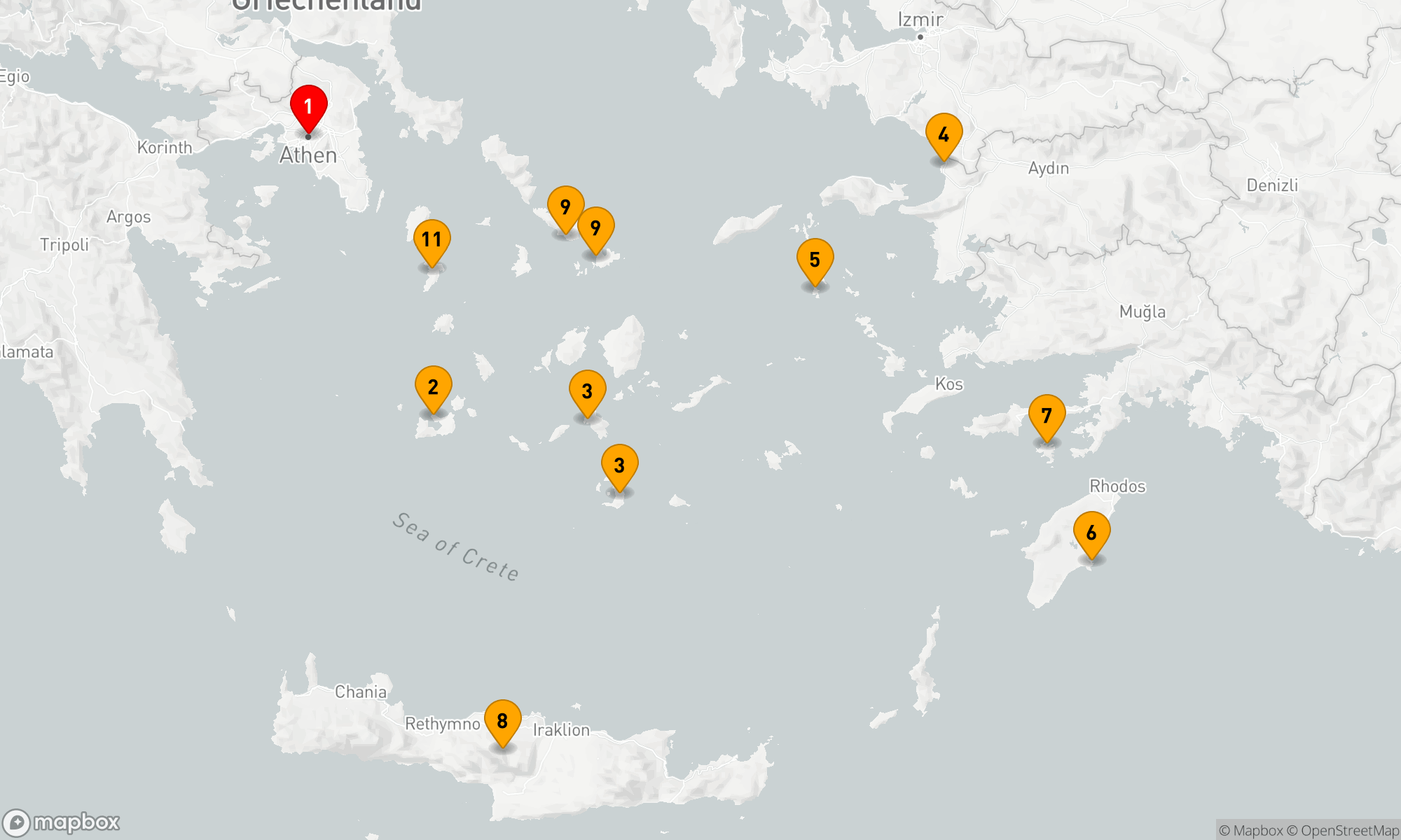 Route 11 Nächte - Mediterrane Perlen: Von Griechenland bis Israel