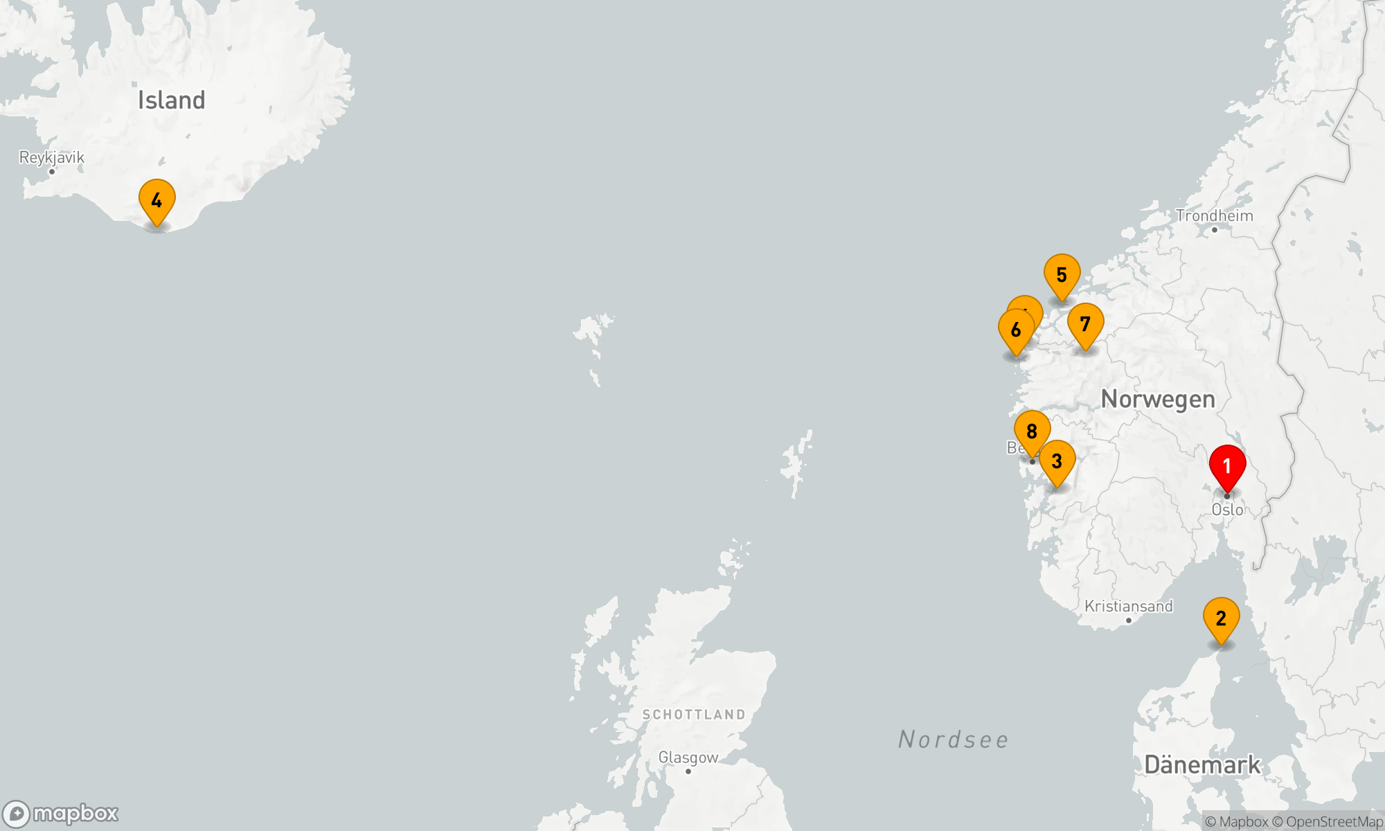 Route 7 Nächte - Fjordzauber und Nordlichtimpressionen