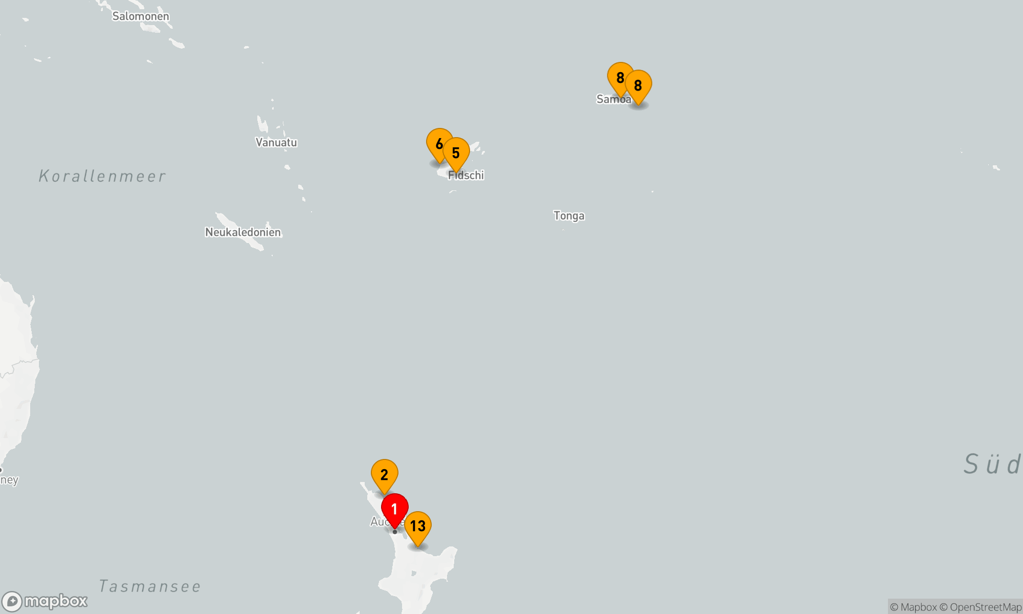 Route 13 Nächte - FIDSCHI & NEUSEELAND KREUZFAHRT