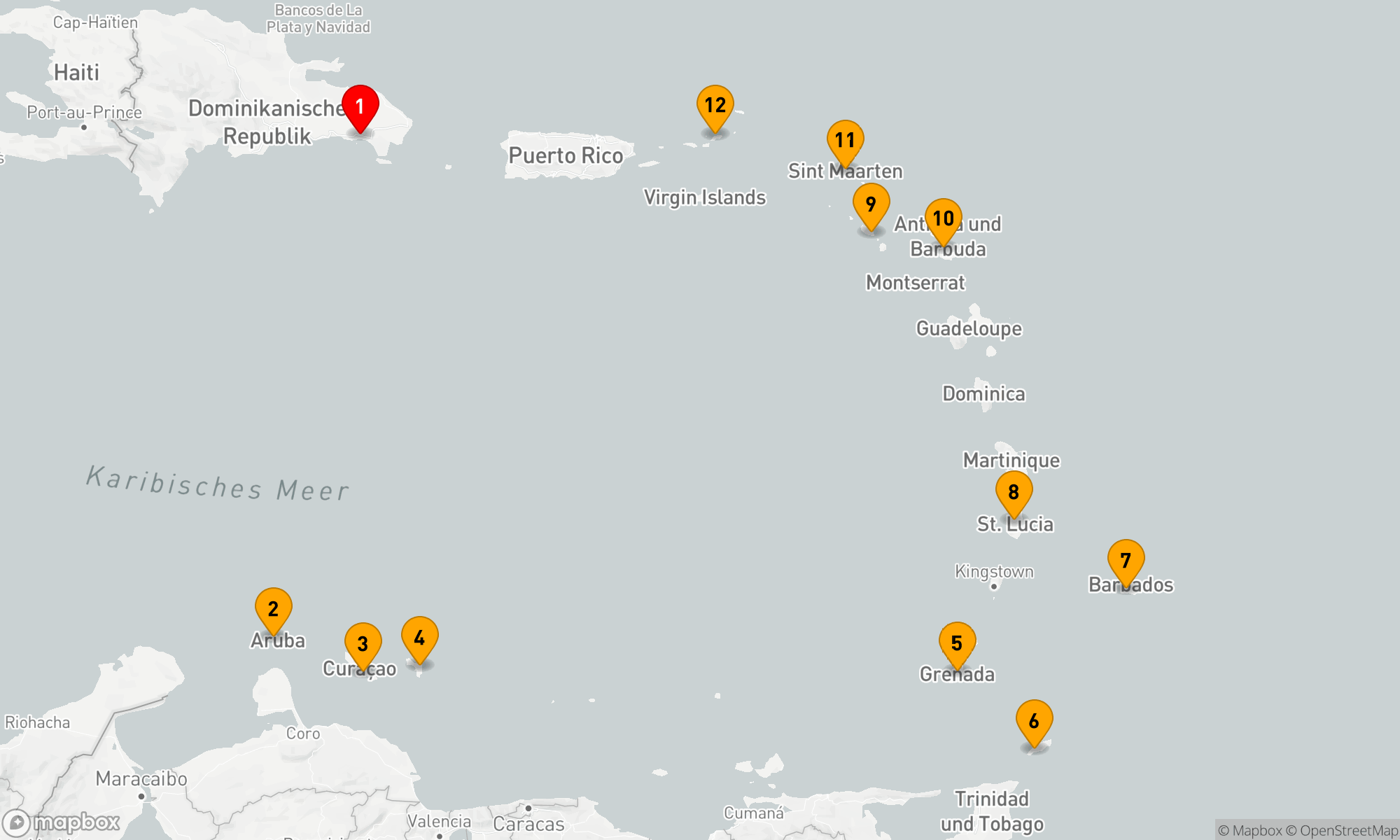 Route 12 Nächte - Karibische Inselperlen-Abenteuer