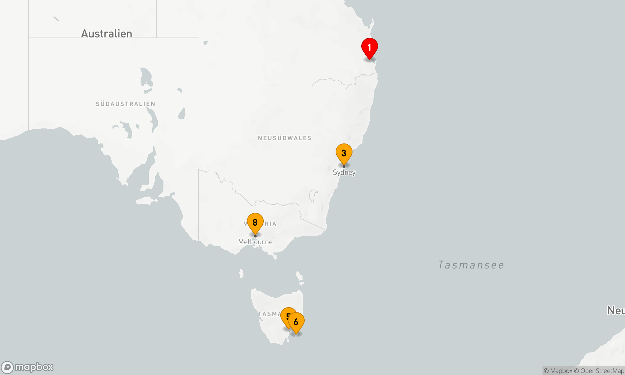 Route 9 Nächte - Tasmanien