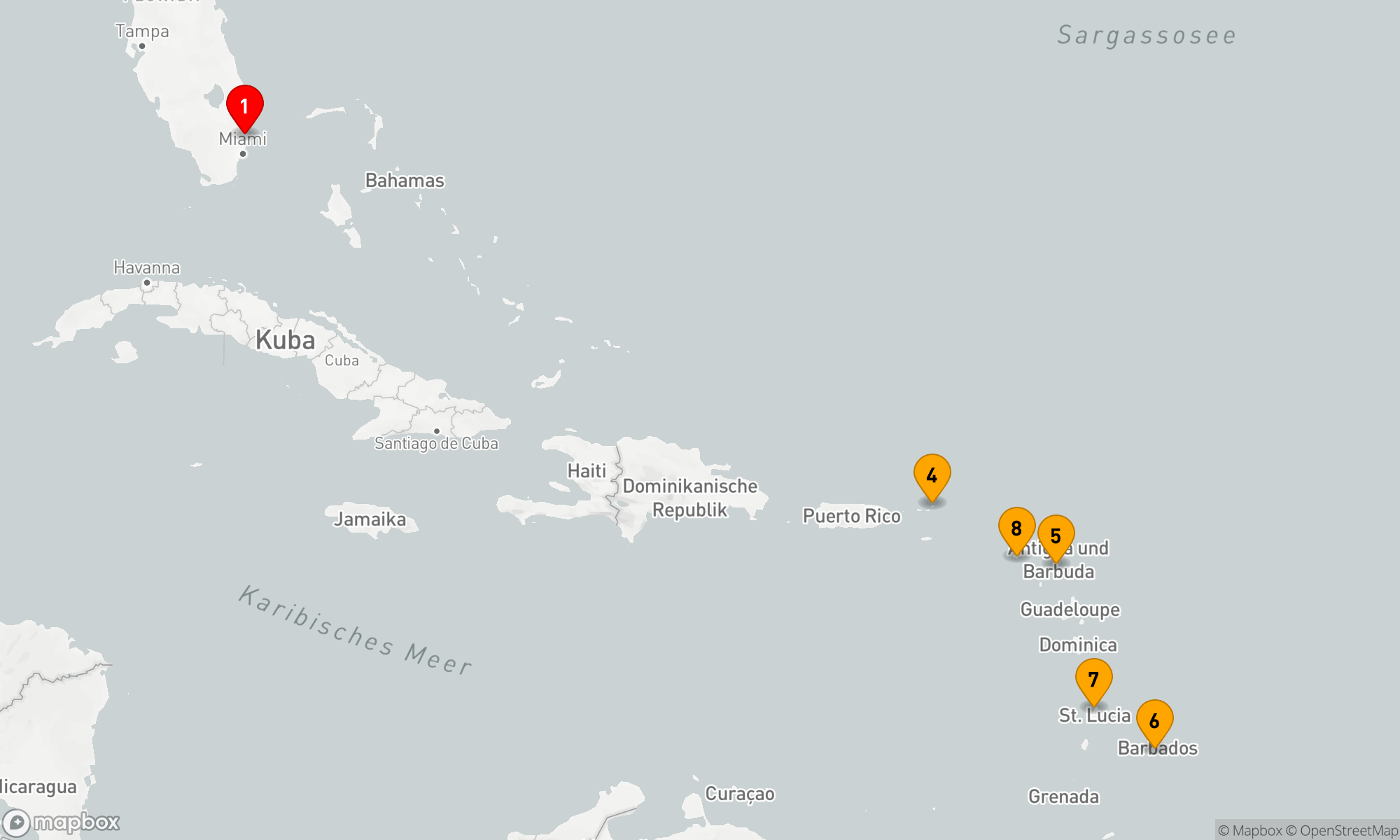 Route 10 Nächte - ULTIMATIVE SÜDLICHE KARIBIK