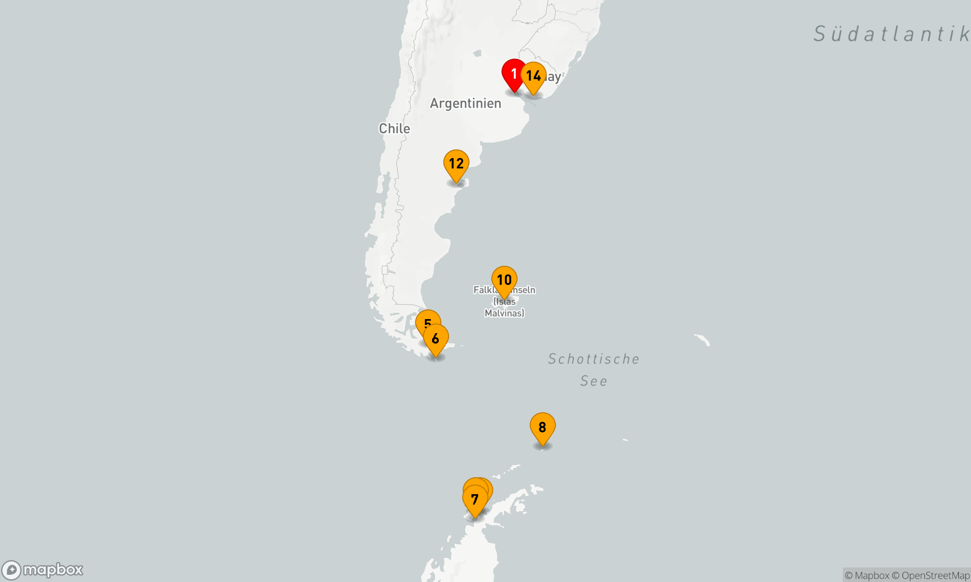 Route 14 Nächte - ANTARKTIS-KREUZFAHRT