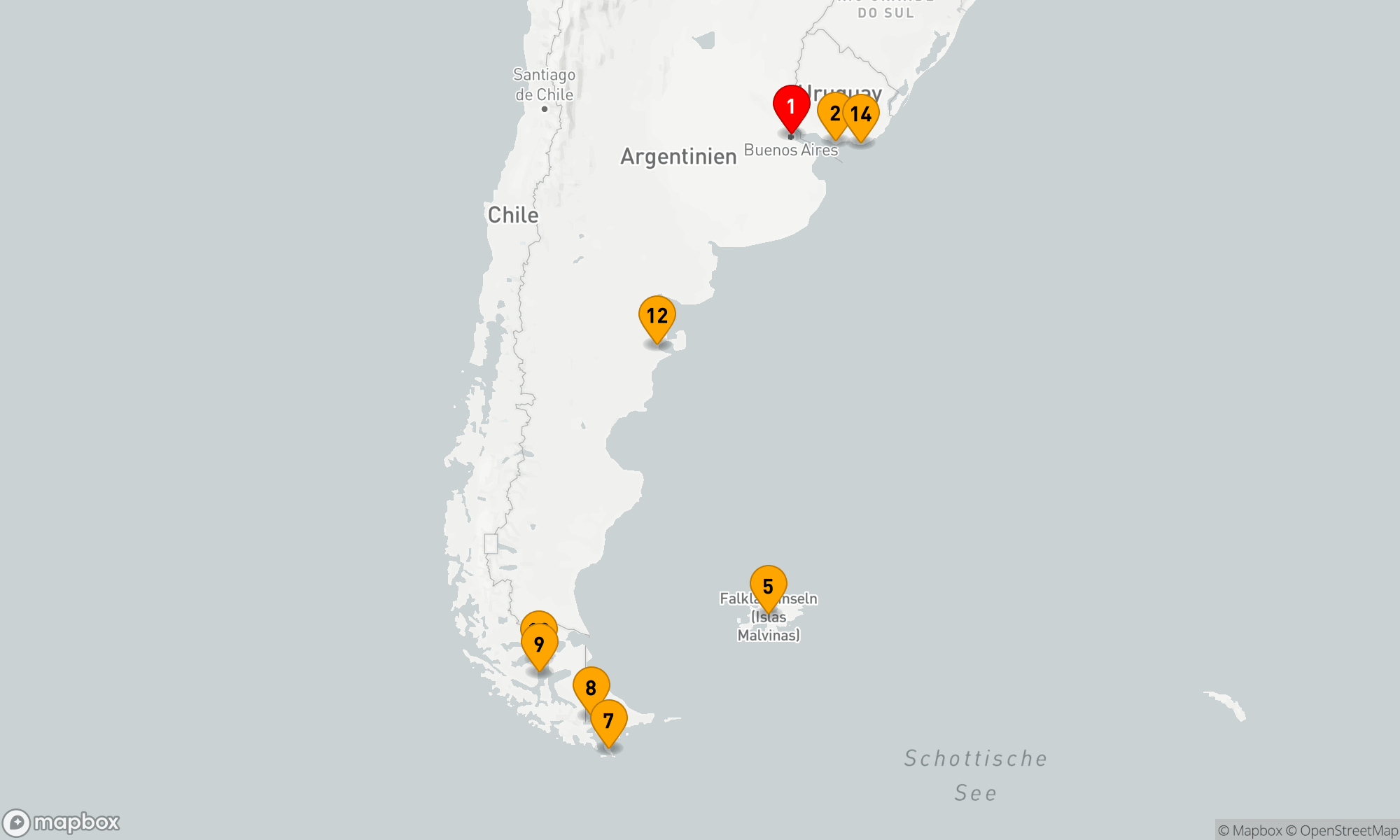 Route 14 Nächte - PATAGONIEN & ARGENTINIEN KREUZFAHRT