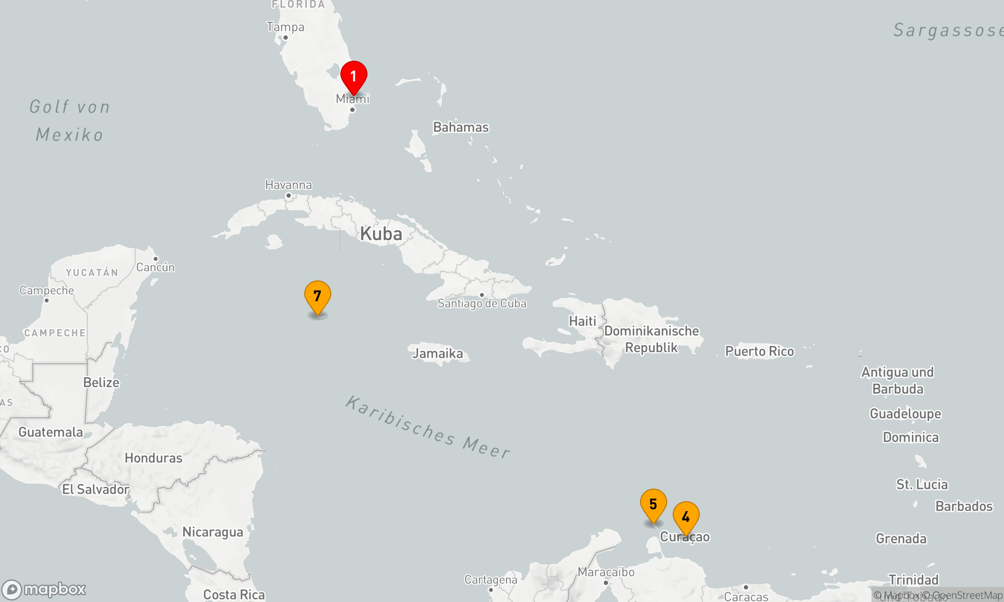 Route 8 Nächte - ARUBA,  CURACAO & CAYMAN KREUZFAHRT