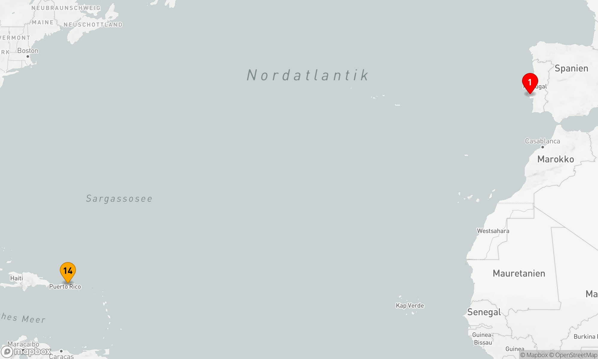 Route 13 Nächte - Atlantische Entdeckungsreise von Lissabon nach San Juan